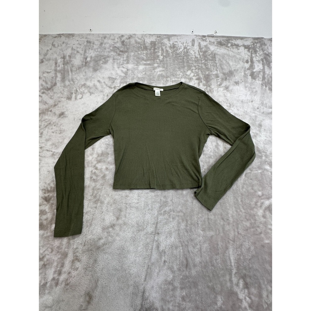 Bozzolo Women's Long Sleeve Top Womens Size Medium Sage Green Cropped EUC
